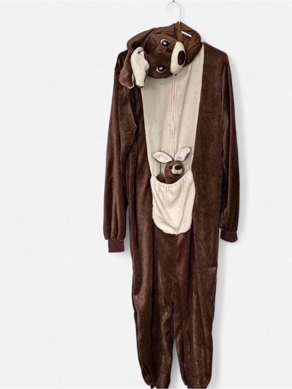 Rubie's Brown and Cream Kangaroo Adult Plush Costume Onesie Size L/XL